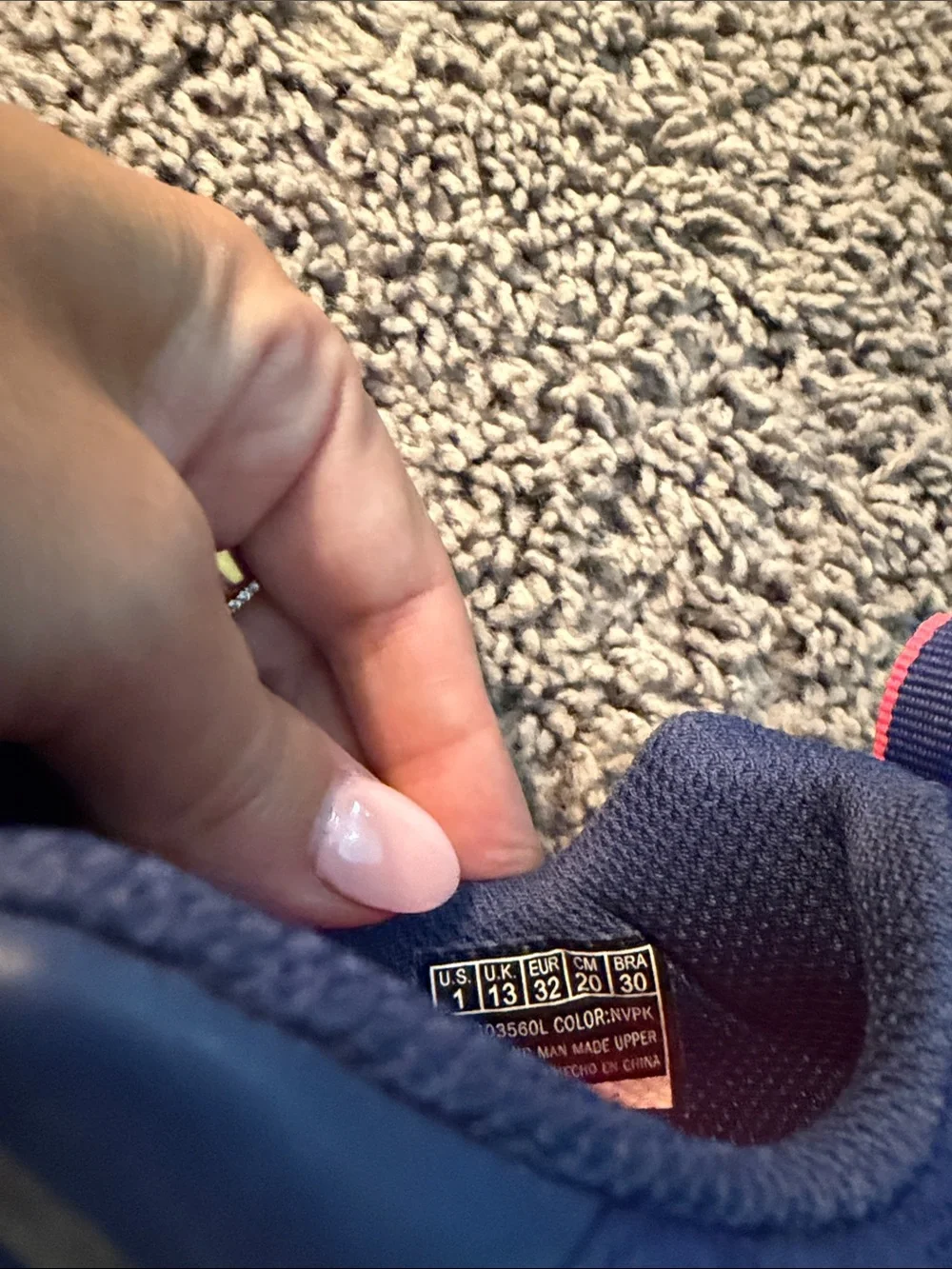 Skechers Girls Navy and Pink Hook-and-Loop Athletic Sneakers